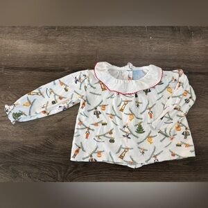 🎄Bella Bliss EUC Christmas Nutcracker ruffle collar top 18 mos
